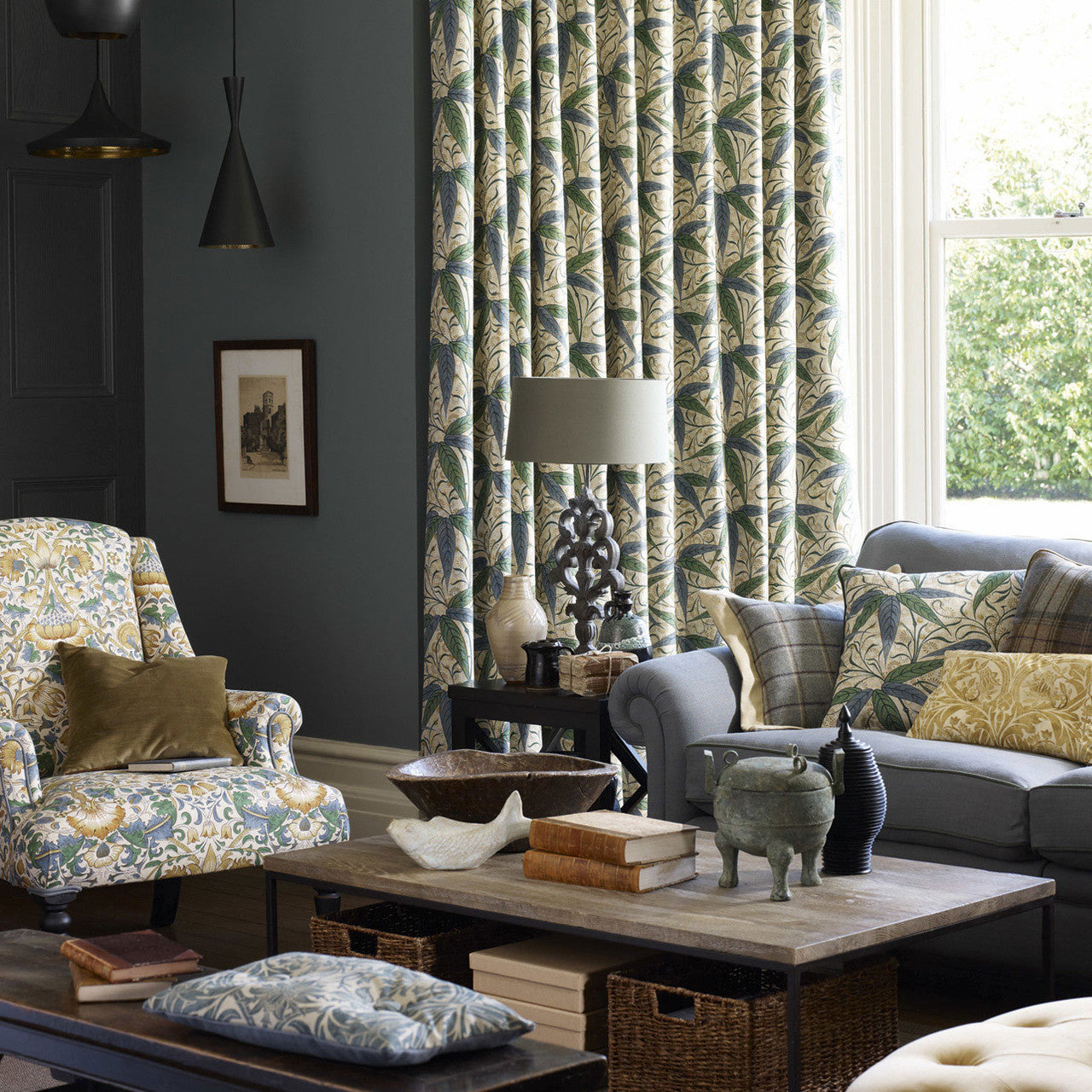 222526 Bamboo Archive II Prints Thyme/Artichoke Fabric by Morris & Co