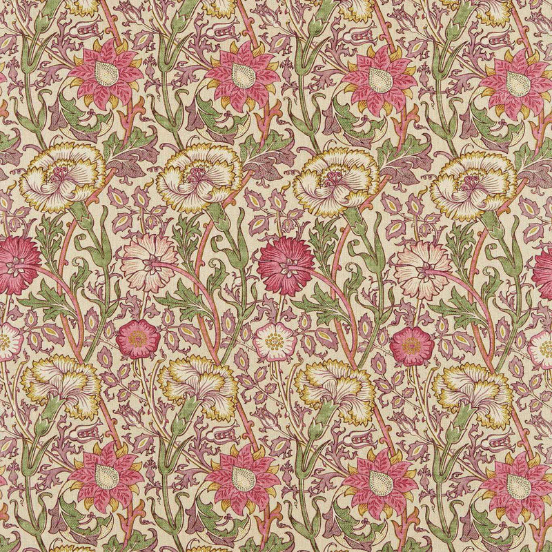 222529 Pink & Rose Archive II Prints Manilla/Wine Fabric by Morris & Co