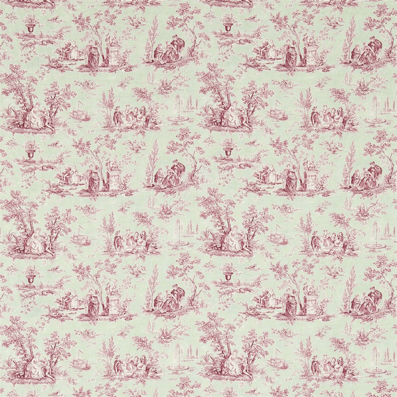 223985 Josette Country House Rose/Sage Fabric by Sanderson