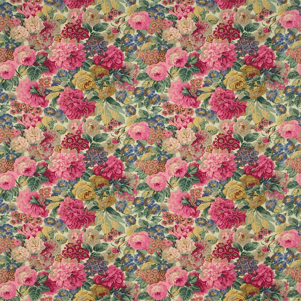 224422 Rose & Peony One Sixty Red Fabric by Sanderson
