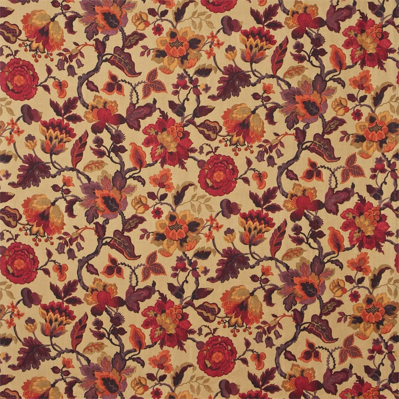 224431 Amanpuri One Sixty Old Gold/Aubergine Fabric by Sanderson