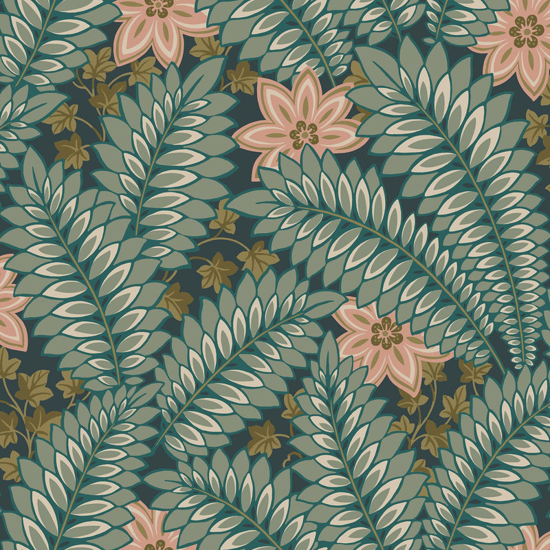 2250 Hidden Ivy Green and Multi Wallpaper by Boråstapeter