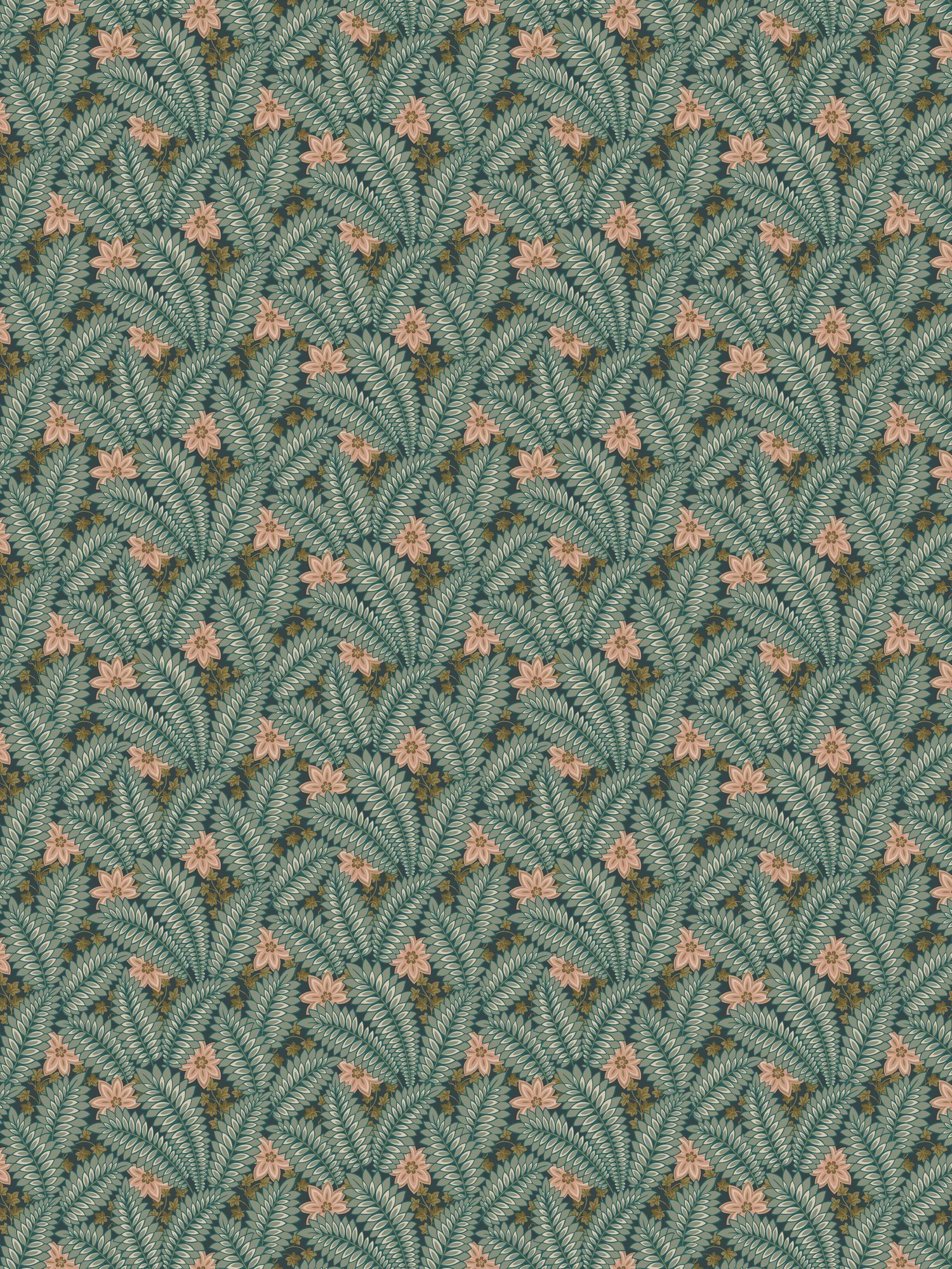 2250 Hidden Ivy Green and Multi Wallpaper by Boråstapeter