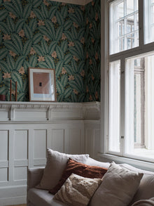2250 Hidden Ivy Green and Multi Wallpaper by Boråstapeter