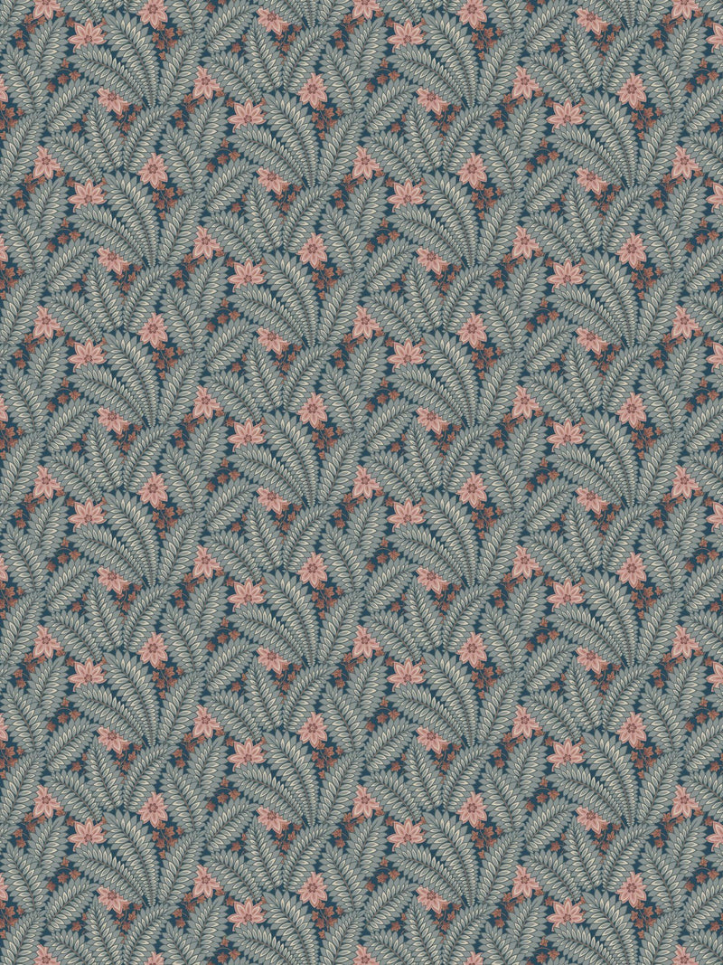 2251 Hidden Ivy Blue and Multi Wallpaper by Boråstapeter