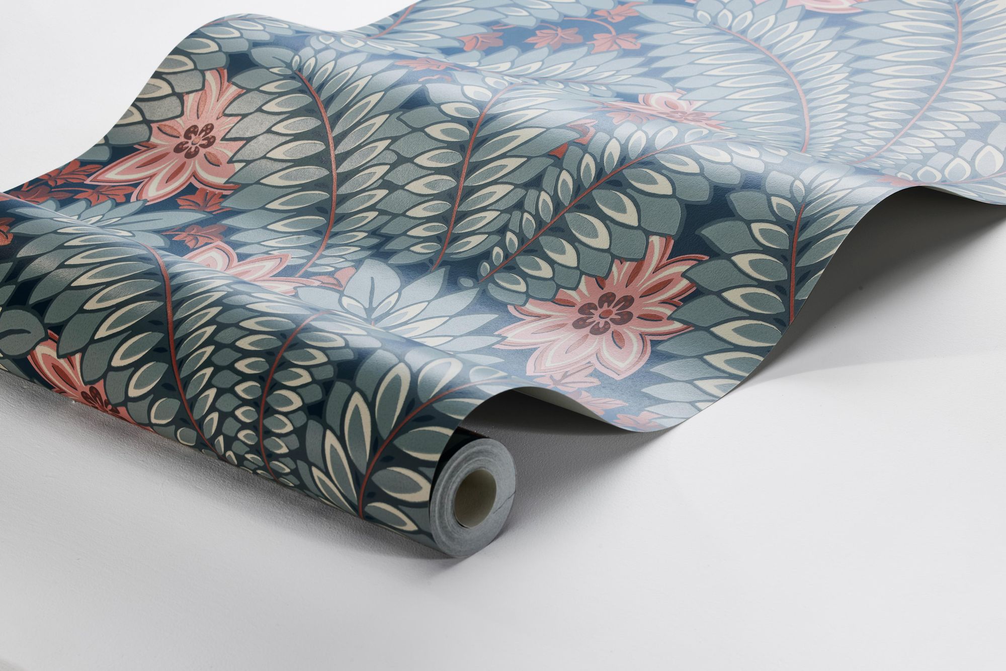 2251 Hidden Ivy Blue and Multi Wallpaper by Boråstapeter