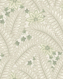 2252 Hidden Ivy Beige and Green Wallpaper by Boråstapeter