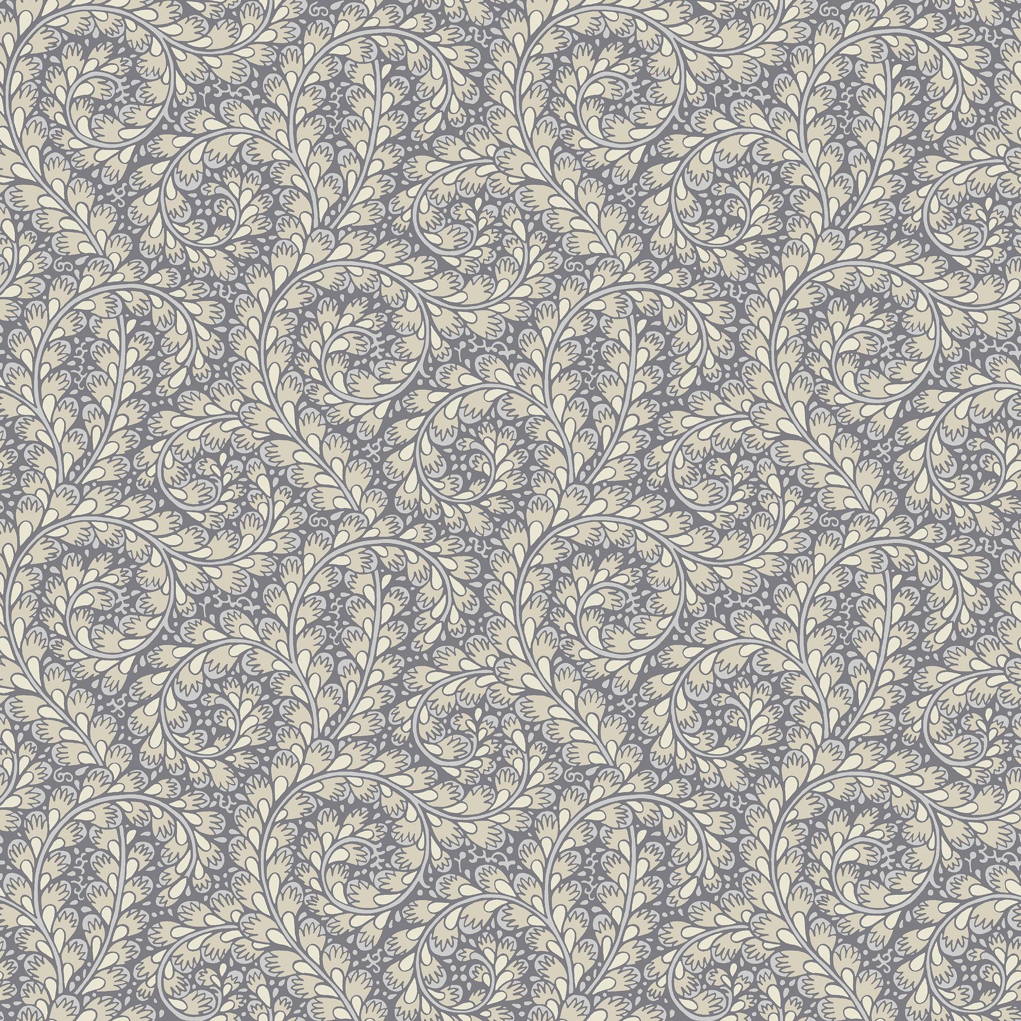 2256 Wild Ferns Purple and Beige Wallpaper by Boråstapeter
