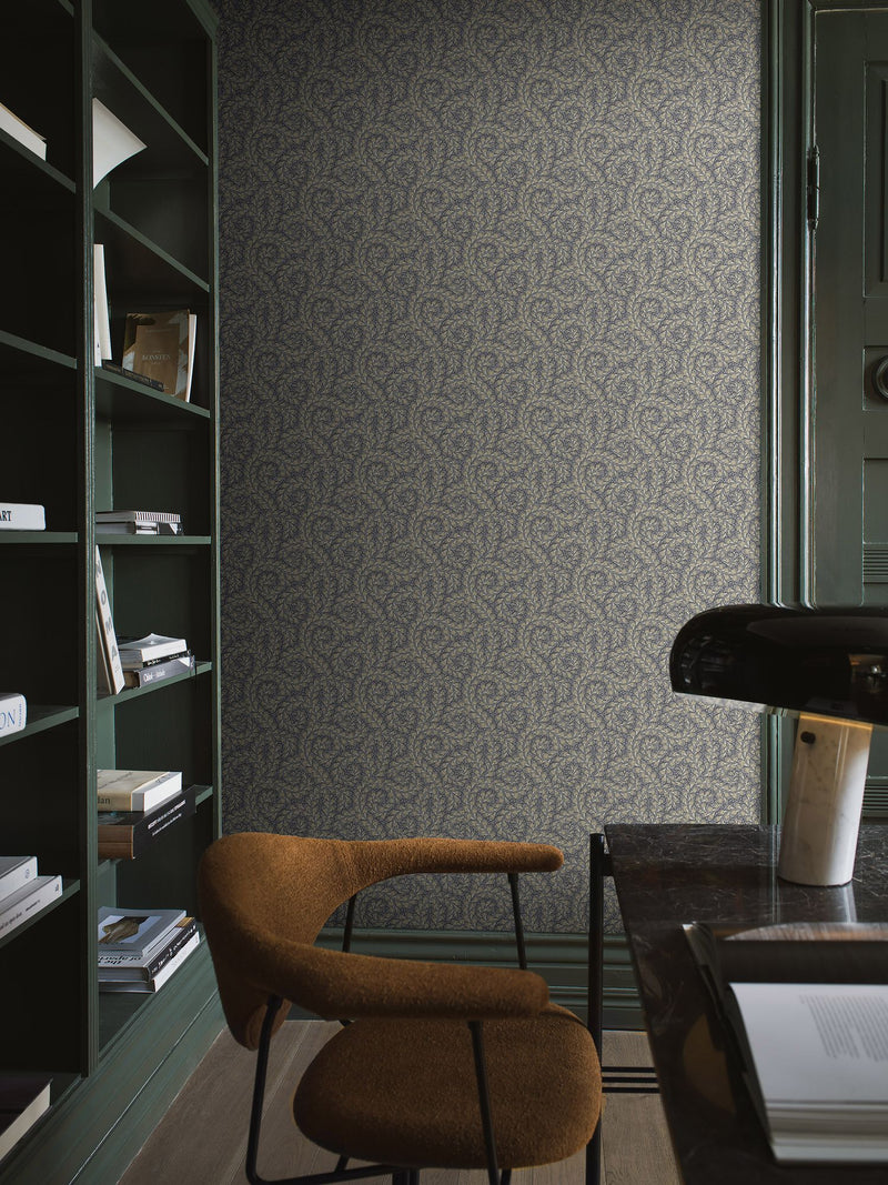 2256 Wild Ferns Purple and Beige Wallpaper by Boråstapeter