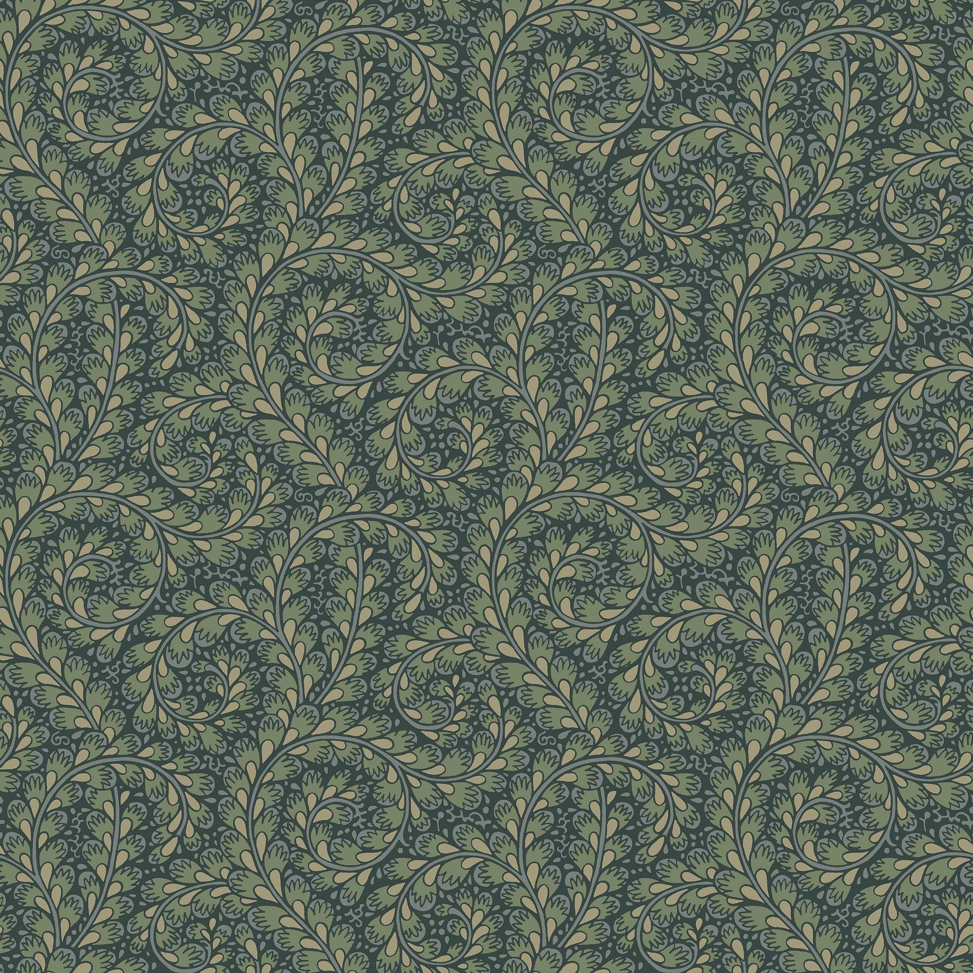 2258 Wild Ferns Green Wallpaper by Boråstapeter