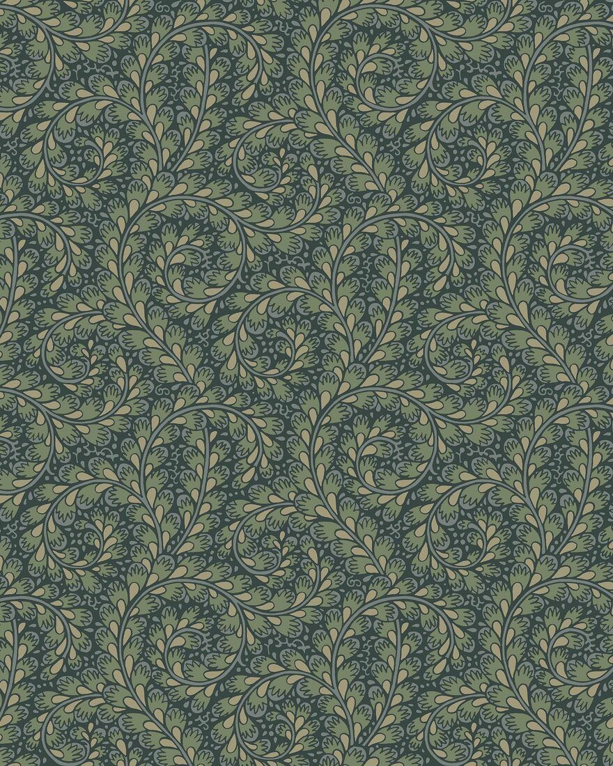 2258 Wild Ferns Green Wallpaper by Boråstapeter