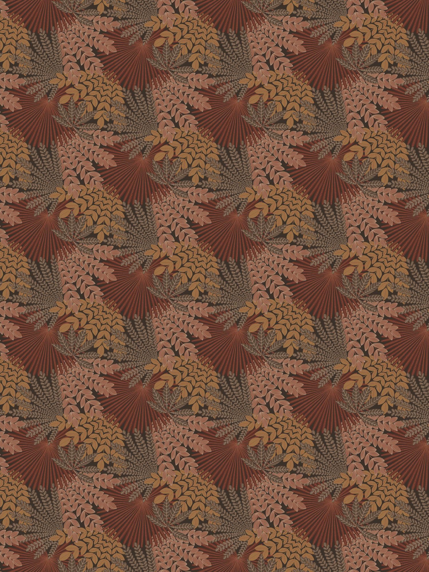 2259 Velvet Leaves Red and Brown Wallpaper by Boråstapeter