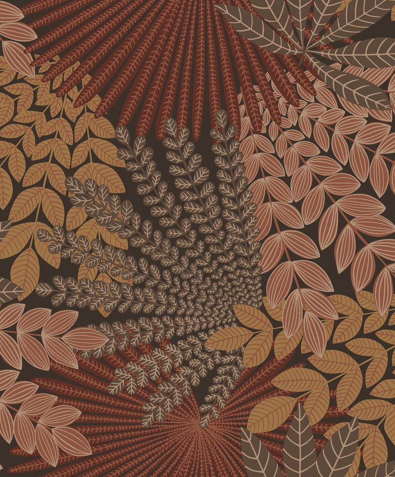 2259 Velvet Leaves Red and Brown Wallpaper by Boråstapeter