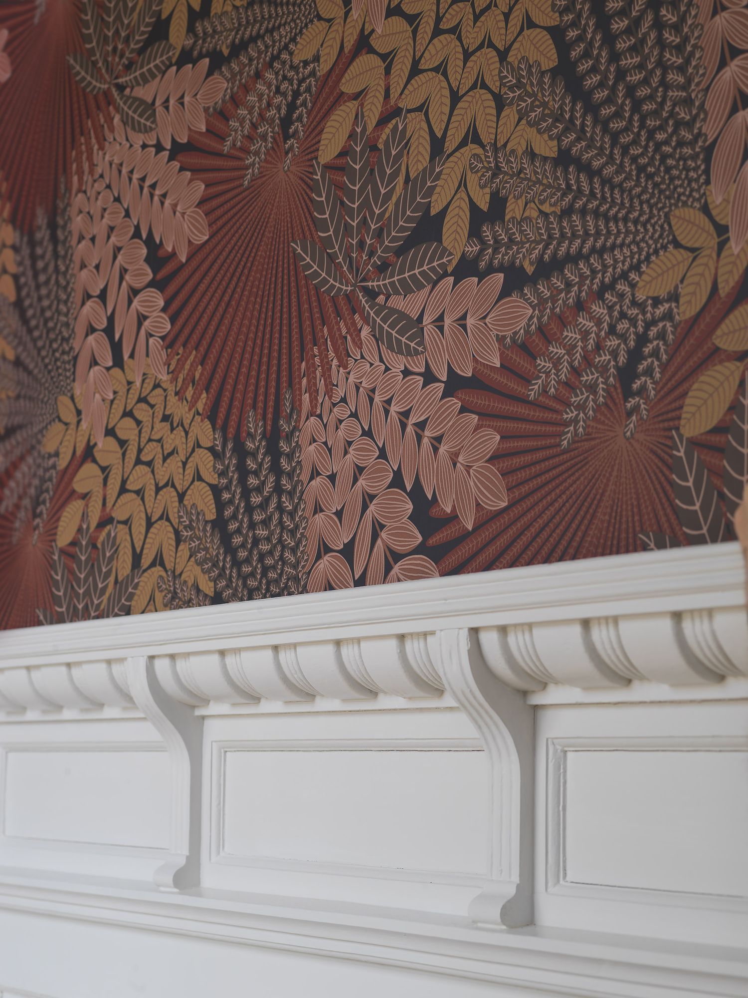 2259 Velvet Leaves Red and Brown Wallpaper by Boråstapeter