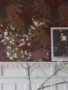 2259 Velvet Leaves Red and Brown Wallpaper by Boråstapeter