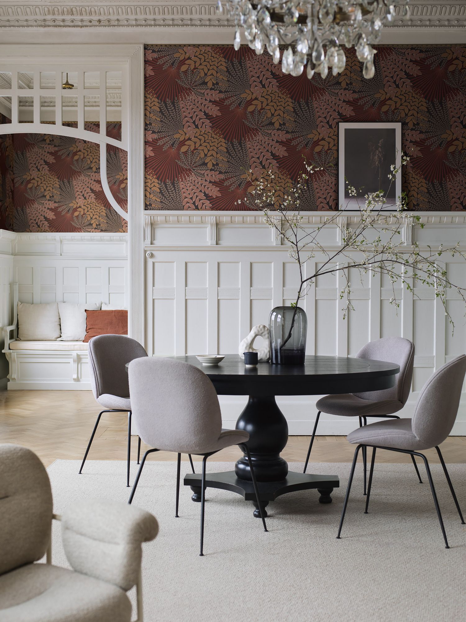 2259 Velvet Leaves Red and Brown Wallpaper by Boråstapeter