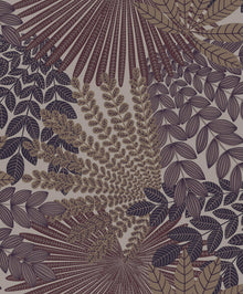2260 Velvet Leaves Purple and Brown Wallpaper by Boråstapeter