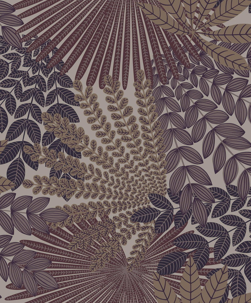 2260 Velvet Leaves Purple and Brown Wallpaper by Boråstapeter