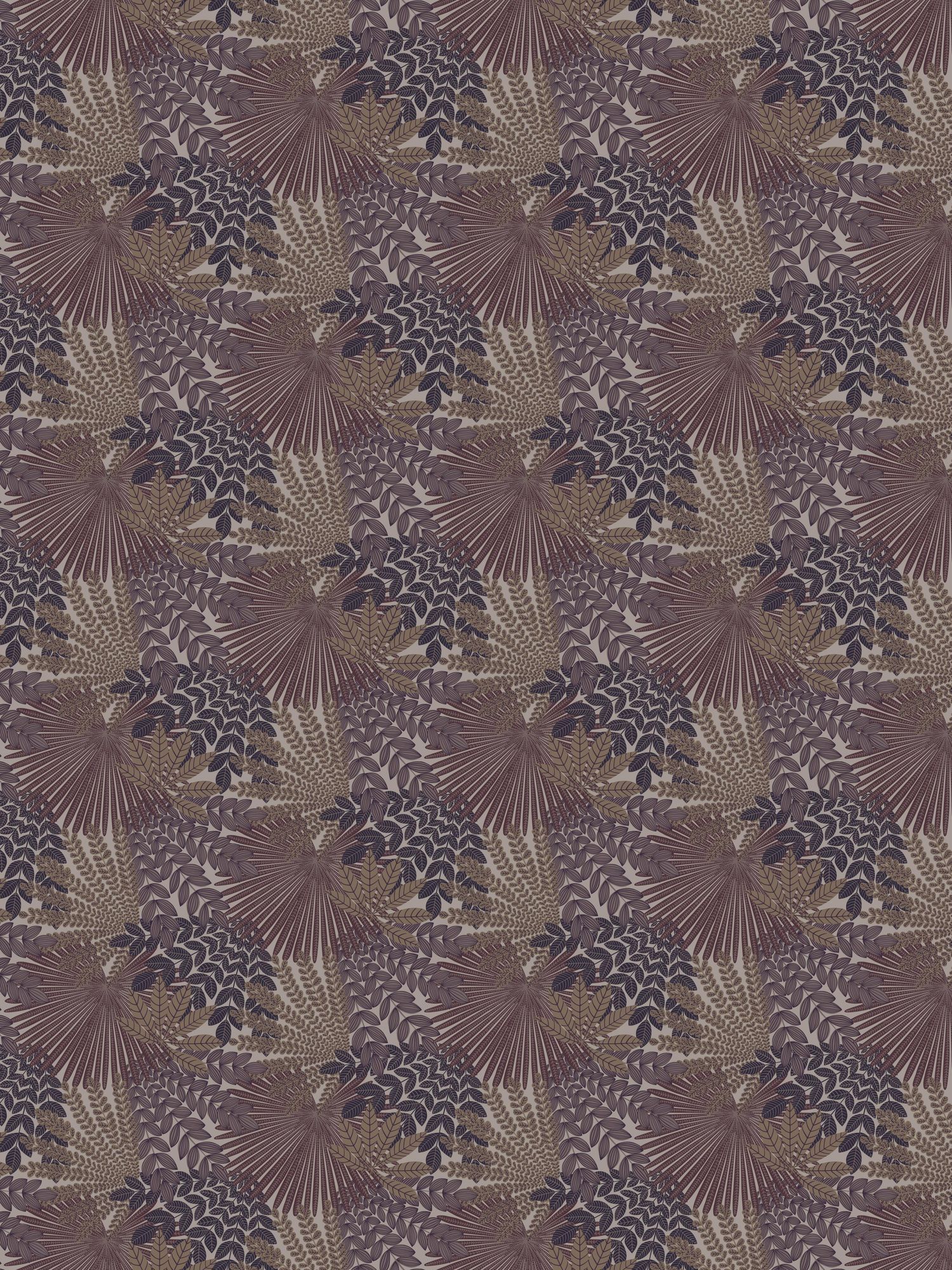 2260 Velvet Leaves Purple and Brown Wallpaper by Boråstapeter