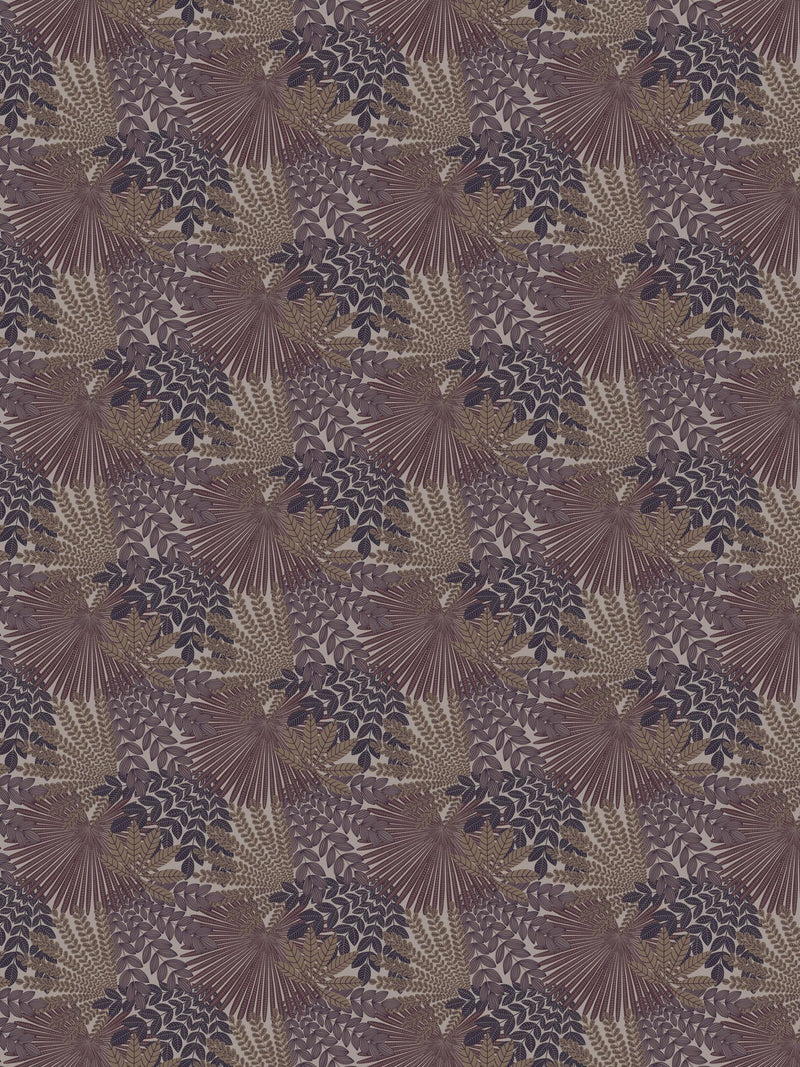 2260 Velvet Leaves Purple and Brown Wallpaper by Boråstapeter