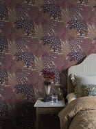 2260 Velvet Leaves Purple and Brown Wallpaper by Boråstapeter