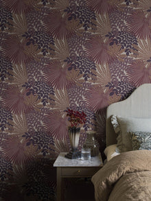 2260 Velvet Leaves Purple and Brown Wallpaper by Boråstapeter