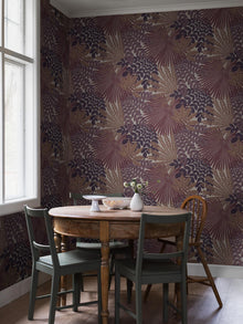 2260 Velvet Leaves Purple and Brown Wallpaper by Boråstapeter