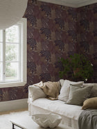 2260 Velvet Leaves Purple and Brown Wallpaper by Boråstapeter