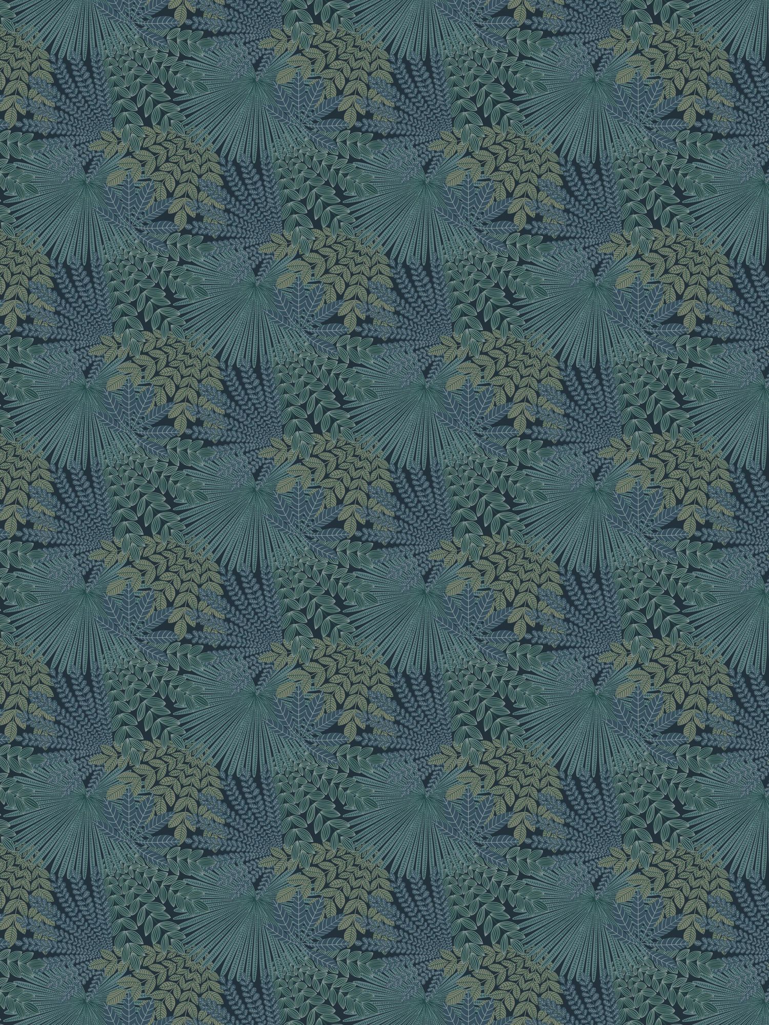 2261 Velvet Leaves Blue and Turquoise Wallpaper by Boråstapeter