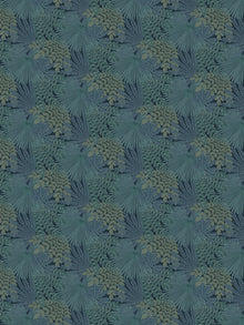 2261 Velvet Leaves Blue and Turquoise Wallpaper by Boråstapeter