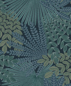 2261 Velvet Leaves Blue and Turquoise Wallpaper by Boråstapeter