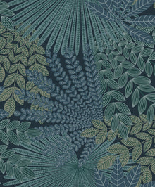 2261 Velvet Leaves Blue and Turquoise Wallpaper by Boråstapeter