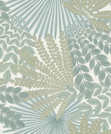 2262 Velvet Leaves Green and Blue Wallpaper by Boråstapeter