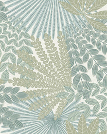 2262 Velvet Leaves Green and Blue Wallpaper by Boråstapeter