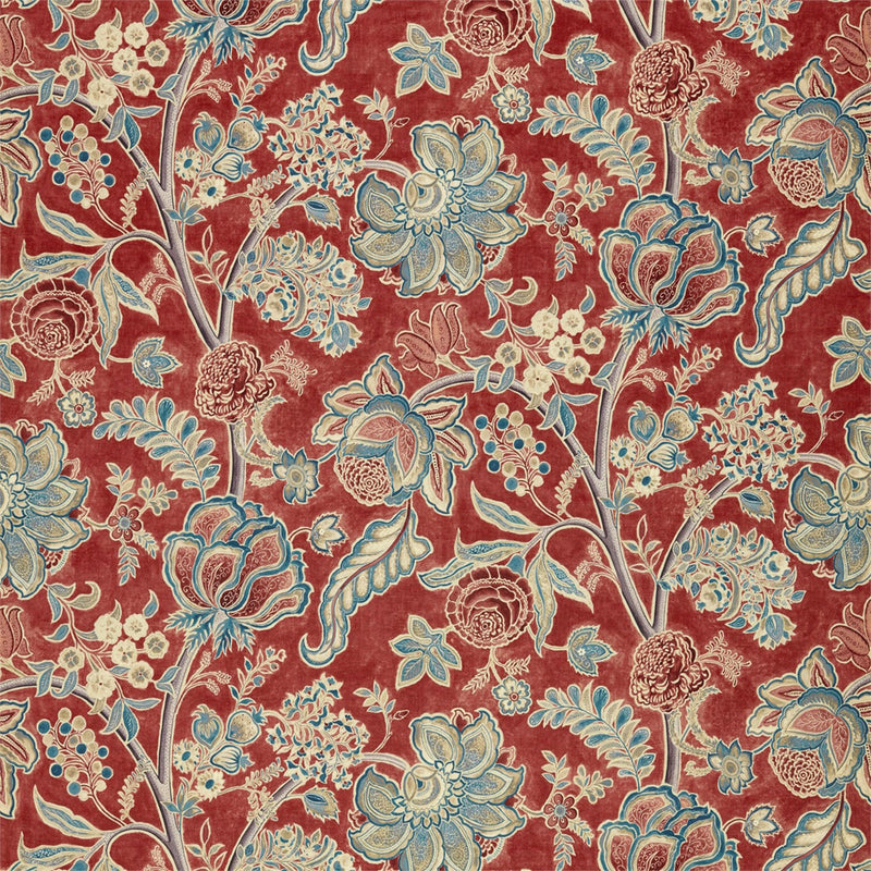 226320 Shalimar Country House Ruby/Teal Fabric by Sanderson