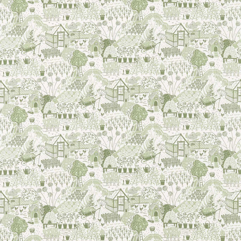 226360 The Allotment Country Woodland Fennel Fabric by Sanderson