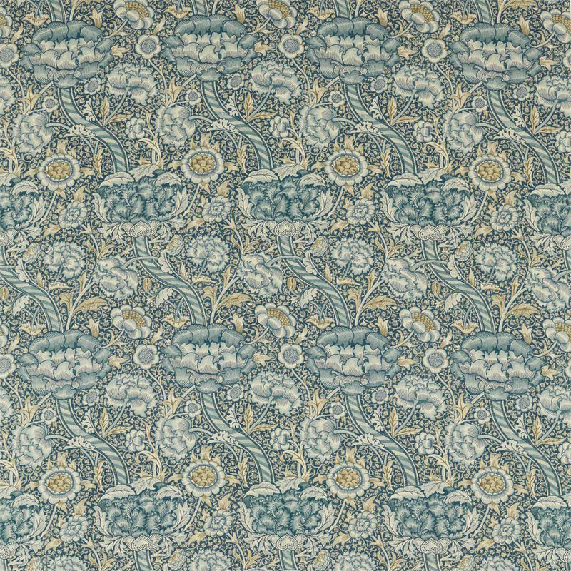 226396 Wandle Archive IV The Collector Blue/Stone Fabric by Morris & Co