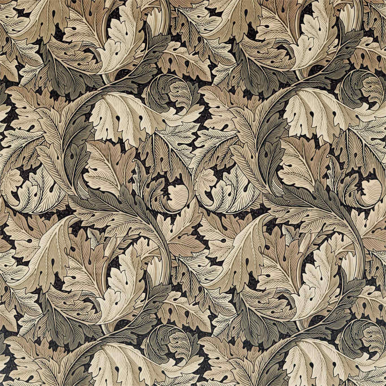 226399 Acanthus Archive IV The Collector Charcoal/Grey Fabric by Morris & Co