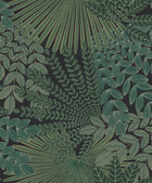 2263 Velvet Leaves Green and Black Wallpaper by Boråstapeter