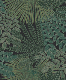 2263 Velvet Leaves Green and Black Wallpaper by Boråstapeter