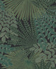 Velvet Leaves Green and Black Treasured Wallpaper by Boråstapeter