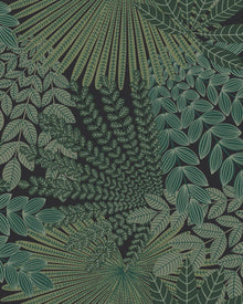 2263 Velvet Leaves Green and Black Wallpaper by Boråstapeter