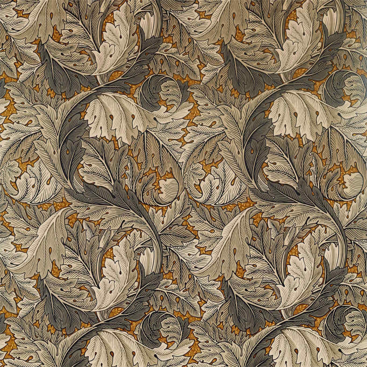 226400 Acanthus Archive IV The Collector Mustard/Grey Fabric by Morris & Co