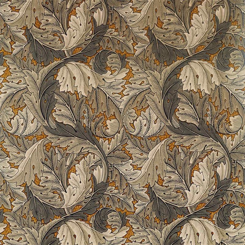 226400 Acanthus Archive IV The Collector Mustard/Grey Fabric by Morris & Co