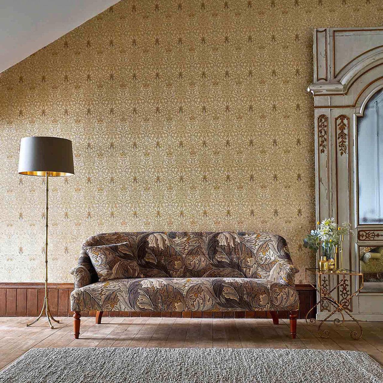 226400 Acanthus Archive IV The Collector Mustard/Grey Fabric by Morris & Co