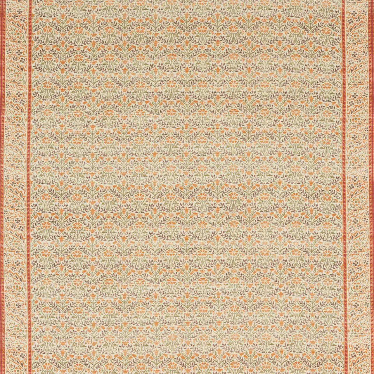 226402 Morris Bellflowers Archive IV The Collector Saffron/Olive Fabric by Morris & Co