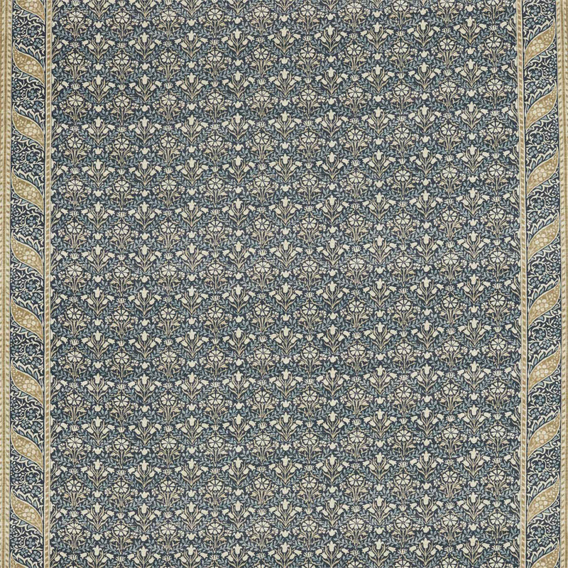 226403 Morris Bellflowers Archive IV The Collector Indigo/Sage Fabric by Morris & Co