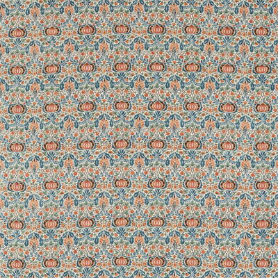Little Chintz Archive IV The Collector Teal/Saffron Fabric by Morris & Co