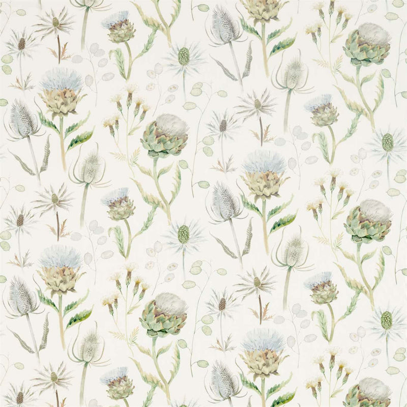 226421 Thistle Garden Embleton Bay Mist/Pebble Fabric by Sanderson