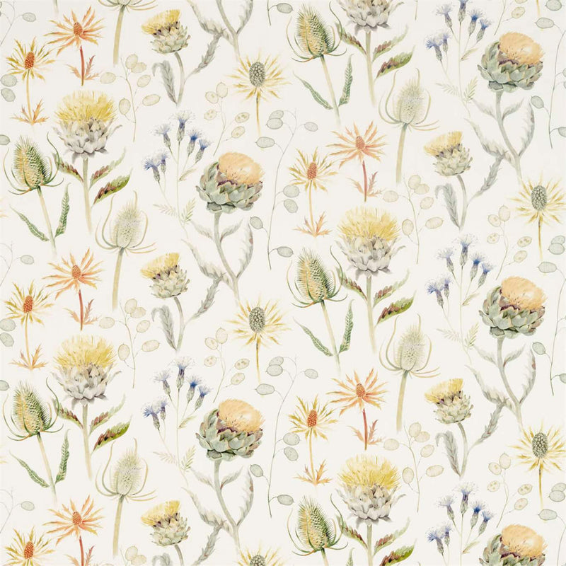 226422 Thistle Garden Embleton Bay Ochre/Olive Fabric by Sanderson